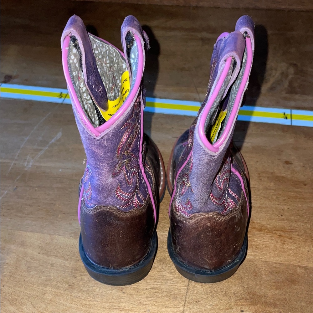 Dan Post Kids Boots in Brown and Pink, size 4T - Picture 4 of 6
